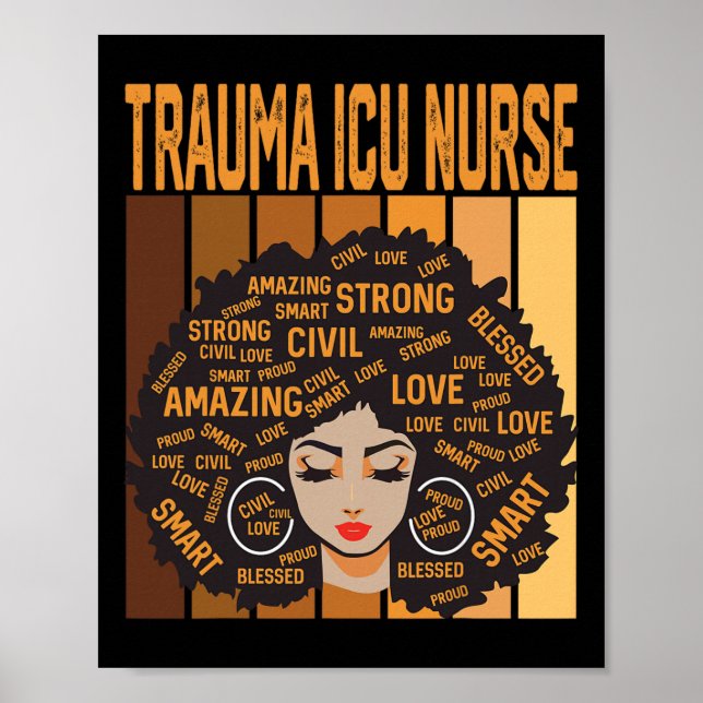 Trauma Icu Nurse Powerful Black History Month Blac Poster (Front)