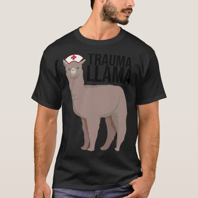 Trauma Llama   Nurse Alpaca Llama T-Shirt (Front)