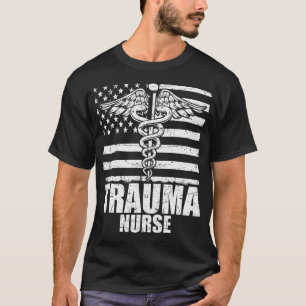 Trauma Nurse American Flag T-Shirt