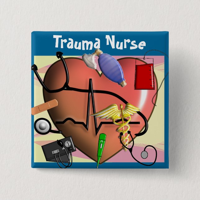 Trauma Nurse Art Gifts 15 Cm Square Badge (Front)