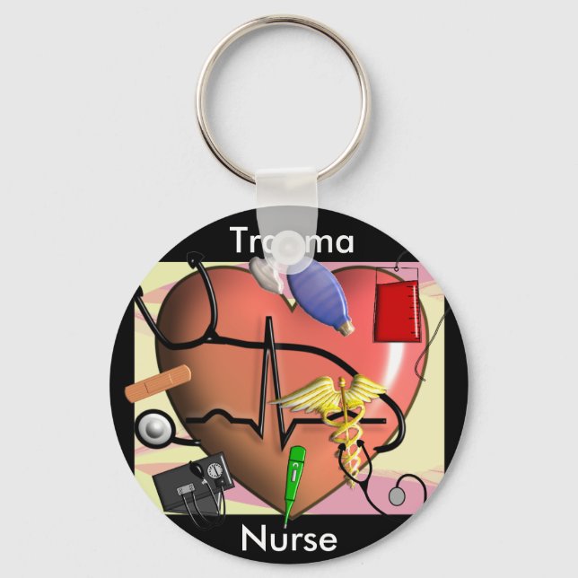 Trauma Nurse Art Gifts Key Ring (Front)