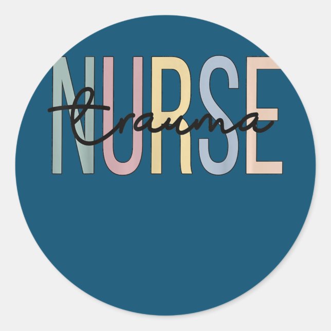 Trauma Nurse Boho Trauma Nursing  Classic Round Sticker (Front)