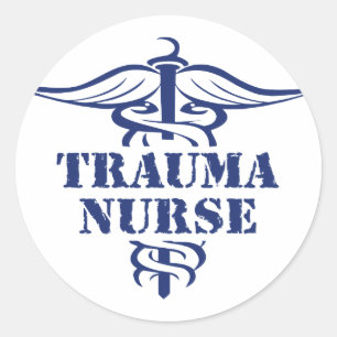 trauma nurse classic round sticker