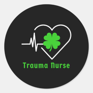Trauma Nurse St Patricks Day Nursing Nurse Rn Iris Classic Round Sticker