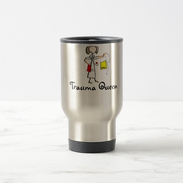 Trauma Nurse "Trauma Queen"  T-Shirts and Gifts Travel Mug (Center)