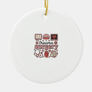 Trauma Surgery Vintage Medical Vector Shirt Design Ceramic Tree Decoration