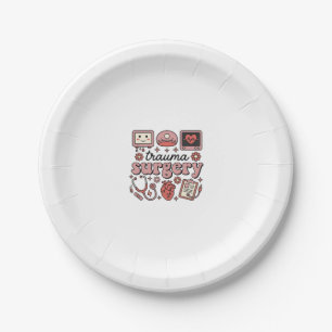 Trauma Surgery Vintage Medical Vector Shirt Design Paper Plate