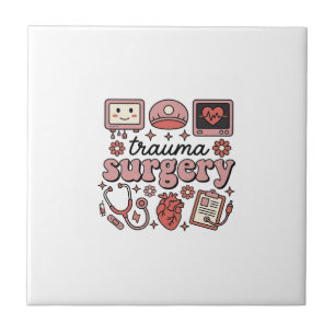 Trauma Surgery Vintage Medical Vector Shirt Design Tile