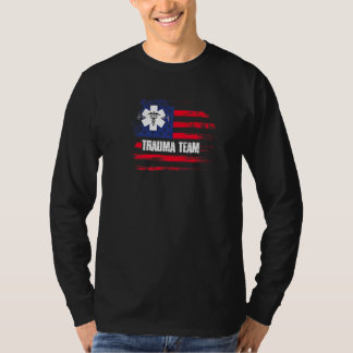 Trauma Team US Flag Emergency Nurse Traumatology T-Shirt