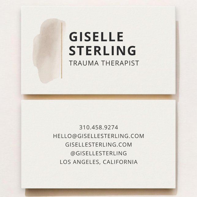 Trauma Therapist Neutral Beige Business Card (Creator Uploaded)