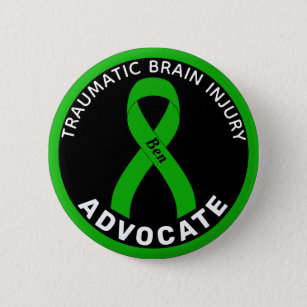 Traumatic Brain Injury Advocate Ribbon Black 6 Cm Round Badge