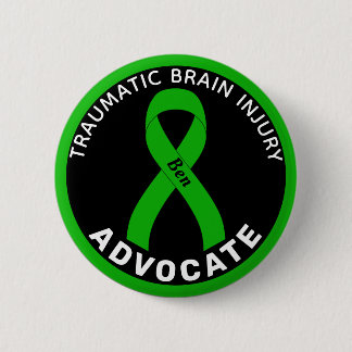 Traumatic Brain Injury Advocate Ribbon Black 6 Cm Round Badge