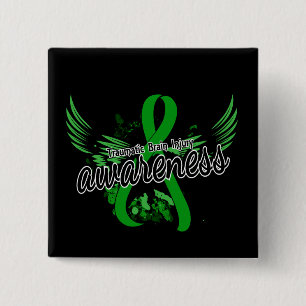 Traumatic Brain Injury Awareness 16 15 Cm Square Badge