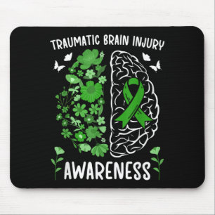 Traumatic Brain Injury Awareness Flowers TBI Mouse Mat