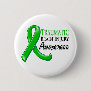 Traumatic Brain Injury Awareness Ribbon 6 Cm Round Badge