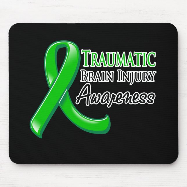 Traumatic Brain Injury Awareness Ribbon Mouse Mat (Front)