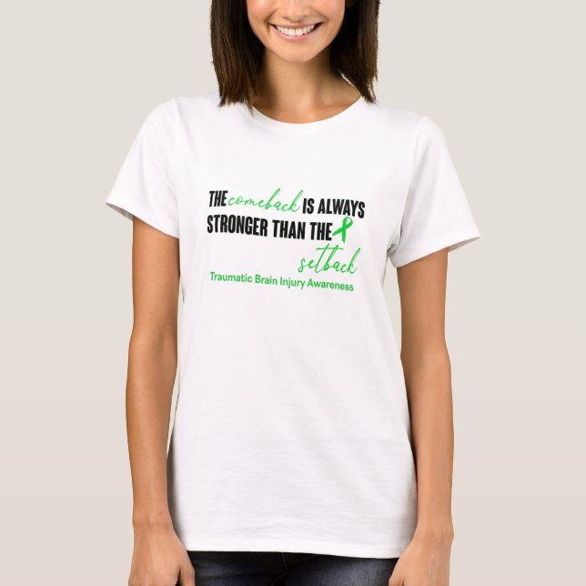 Traumatic Brain Injury Awareness Ribbon Support T-Shirt (Front)