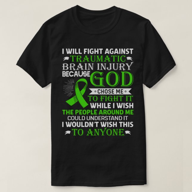 Traumatic Brain Injury Awareness TBI Warrior Aware T-Shirt (Design Front)