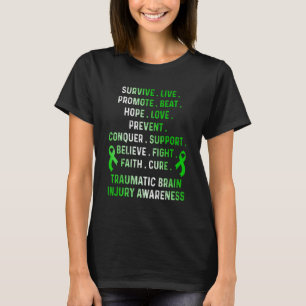 Traumatic Brain Injury Survivor Beat Hope TBI Warr T-Shirt
