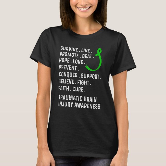 Traumatic Brain Injury Survivor Beat Hope TBI Warr T-Shirt (Front)