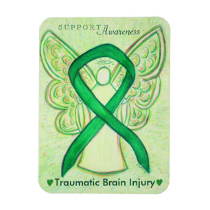 Traumatic Brain Injury TBI Awareness Ribbon Magnet