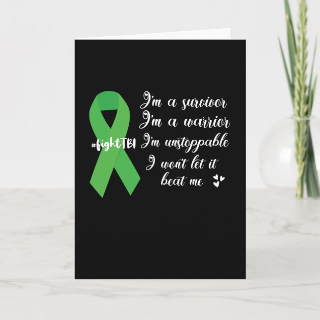 Traumatic Brain Injury Warrior TBI Awareness Gifts Card (Front)