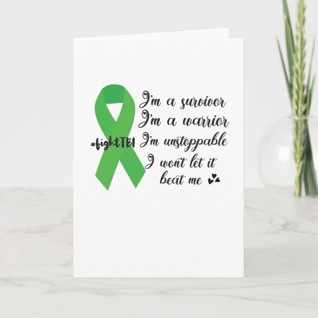 Traumatic Brain Injury Warrior TBI Awareness Gifts Card (Front)