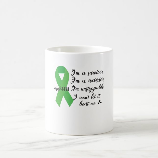 Traumatic Brain Injury Warrior TBI Awareness Gifts Coffee Mug (Center)