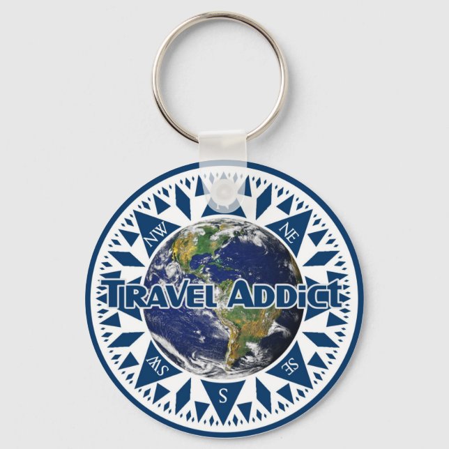 Travel Addict Keychain (Front)