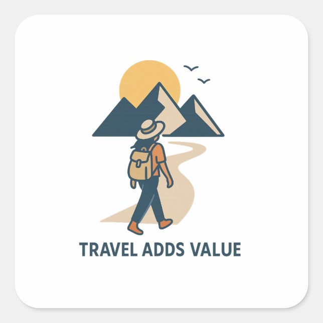 Travel adds value square sticker (Front)