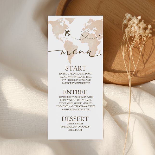 Travel Adventure Awaits Shower Menu 4x9 Card (Creator Uploaded)