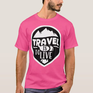 Travel Adventure Awaits Tent Mountain Hiking Campi T-Shirt