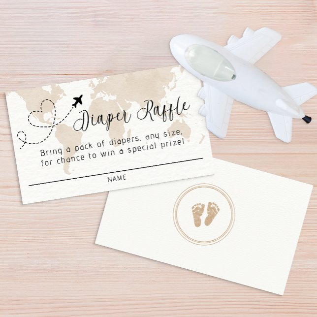 Travel Adventure Baby Shower Diaper Raffle Card (Diaper Raffle Game Card)