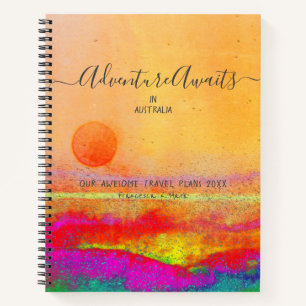 Travel Adventure Couple Sunrise OrangeCustom  Notebook