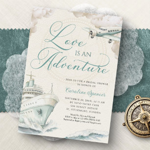 Travel Adventure Cruise Engagement Party Invitation