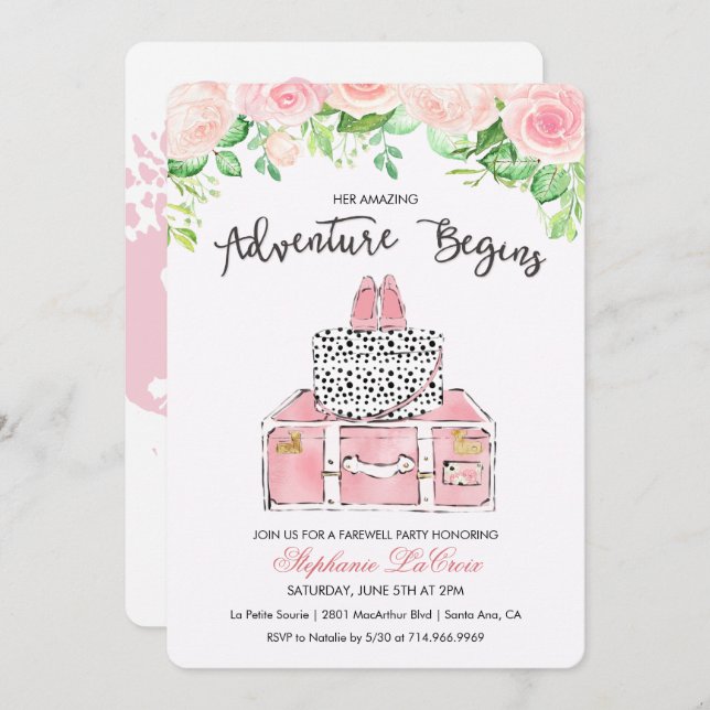 Travel Adventure Farewell Going Away Invitation (Front/Back)