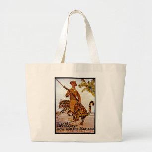 Travel? Adventure? Join the Marines! Large Tote Bag