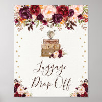 Travel Adventure Luggage Drop Off Vintage Floral