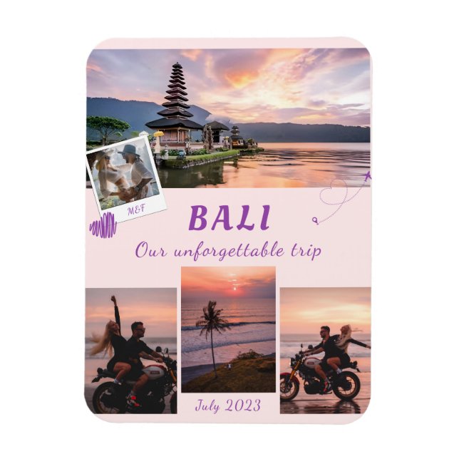 Travel Adventure Photo Family Collage Magnet (Vertical)