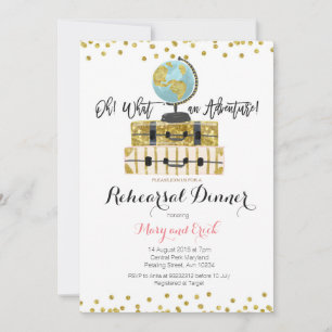 Travel Adventure Rehearsal Dinner Invitation