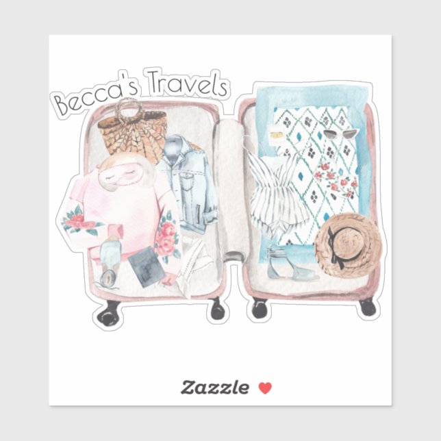Travel Adventure Suitcase Watercolor  (Sheet)