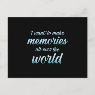 Travel Adventure Travelling Quotes Quote Gift Idea Postcard