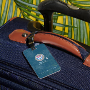 Travel Adventures Initial W (editable) Luggage Tag