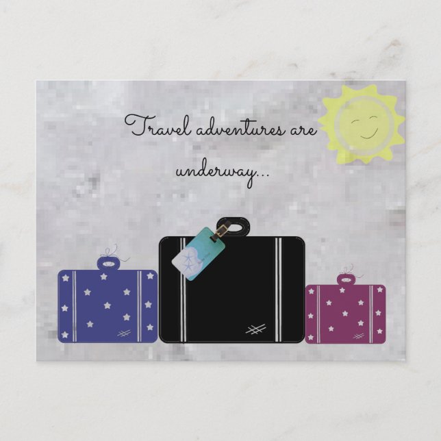 Travel Adventures With Suitcases Postcard (Front)