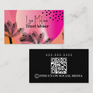 Travel Advisor Agent Services Logo QR Code Business Card