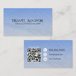 Travel Advisor Consultant Agency Beach Business Card