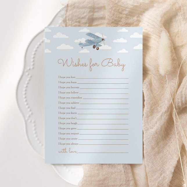 Travel Aeroplane Baby Shower Wishes for Baby Invitation (Creator Uploaded)