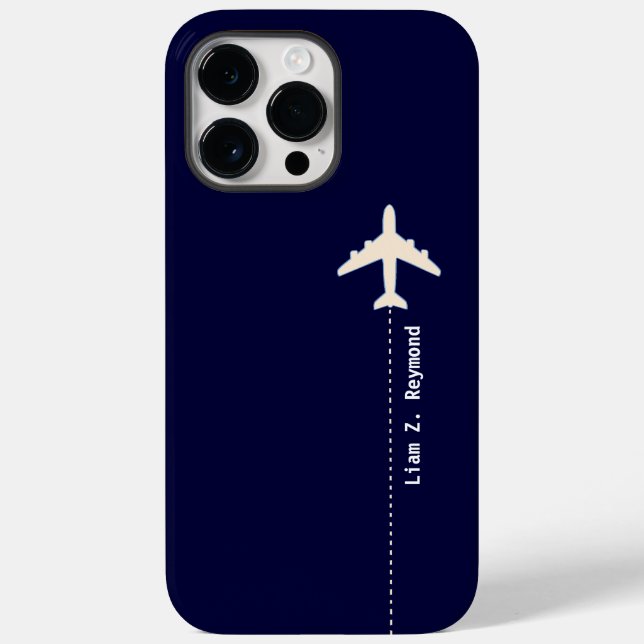 Travel Aeroplane with Dotted Line Blue Case-Mate iPhone Case (Back)