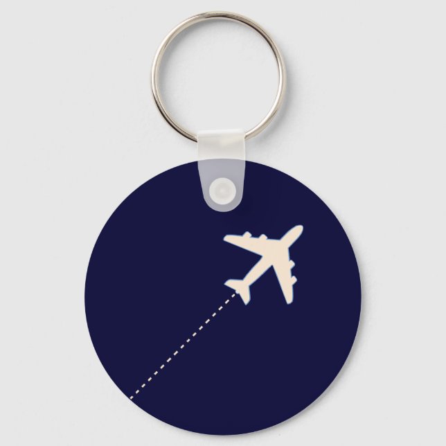 travel aeroplane with dotted line key ring (Front)