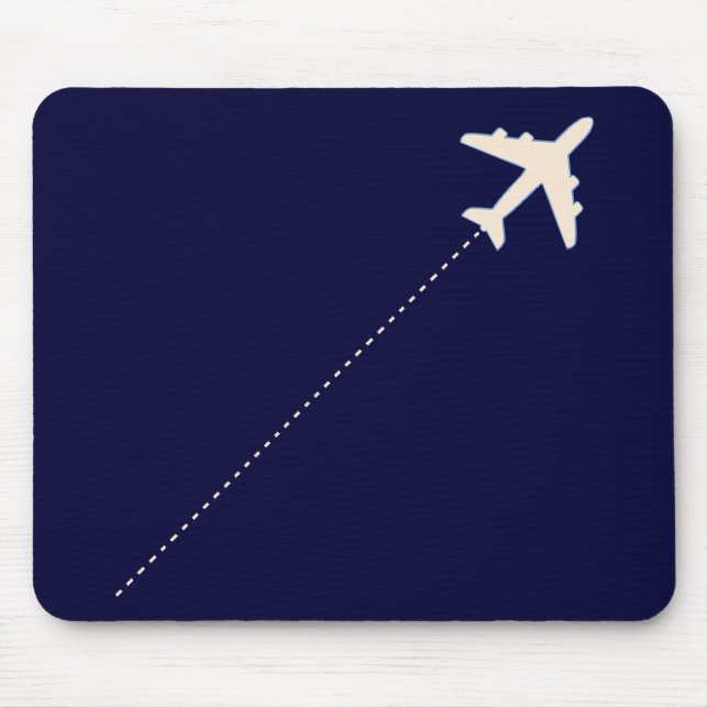 travel aeroplane with dotted line mouse mat (Front)